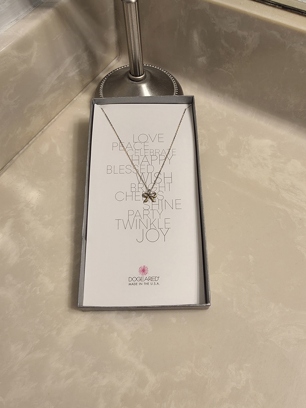 Dogeared Gold Bow Pendant Necklace